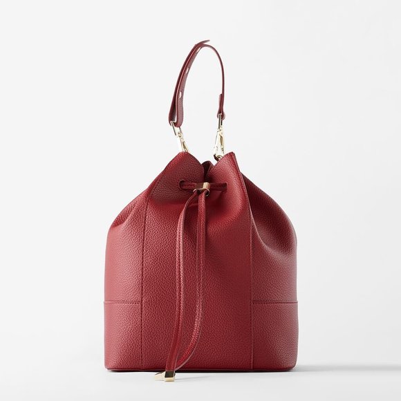Zara Bags Nwt Zara Red Studded Bucket Bag Poshmark